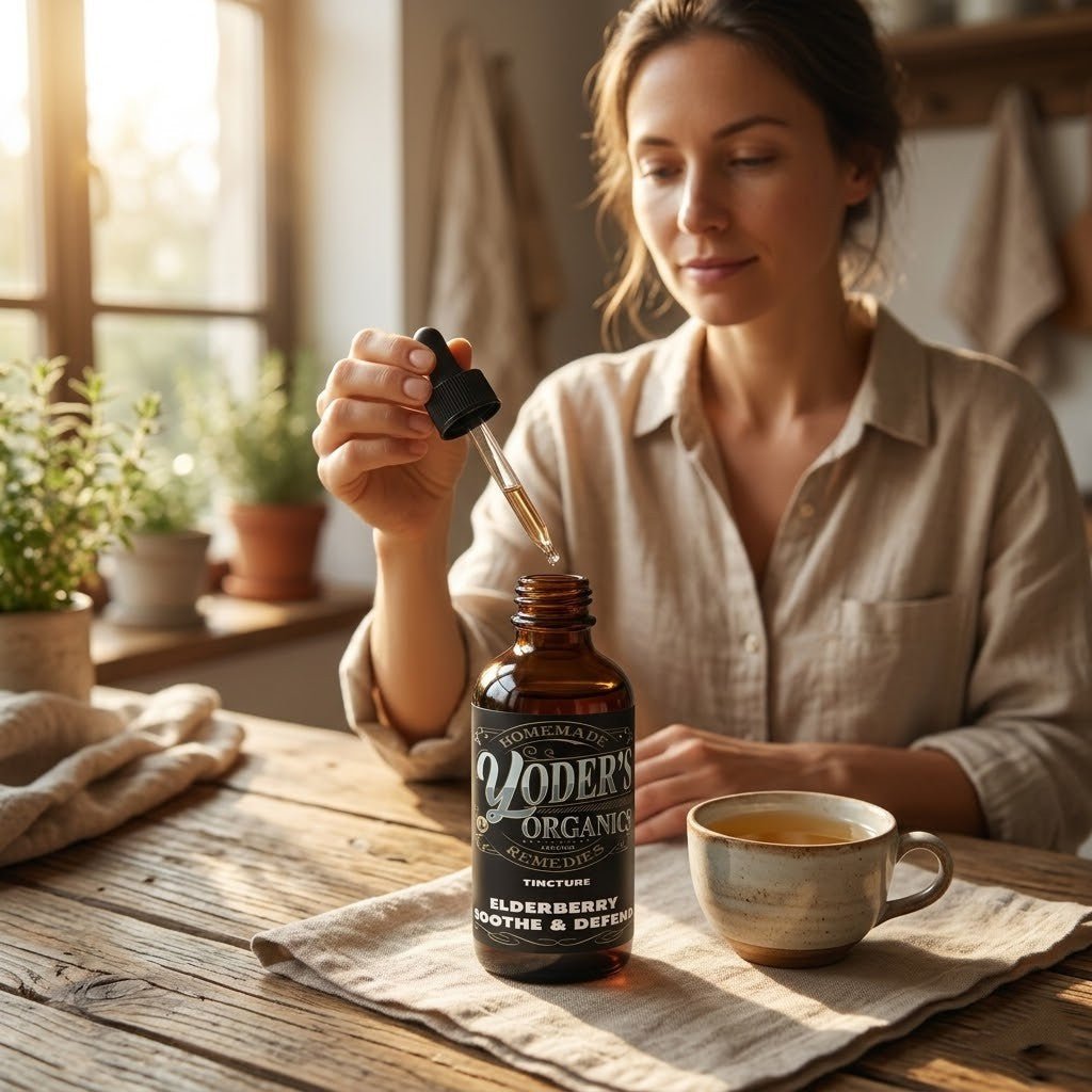Elderberry Soothe & Defend Herbal Tincture - Yoder's Organics