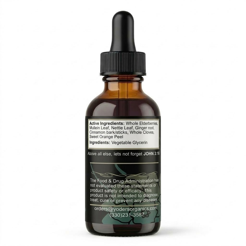 Elderberry Soothe & Defend Herbal Tincture - Yoder's Organics