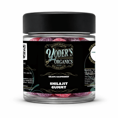 Shilajit gummies jar, front label