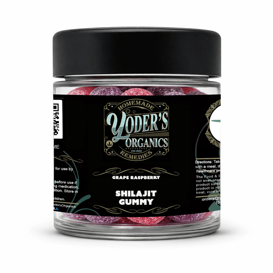 Shilajit gummies jar, front label